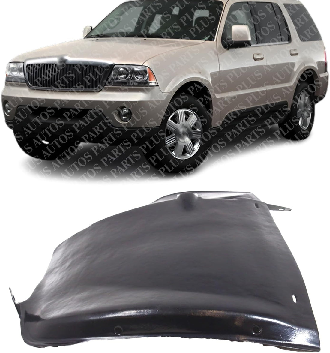 Front Section Fender Liner Left Driver Side Direct Replacement Compatible With 2003-2005 Lincoln Aviator FO1250132 2C5Z16185AA