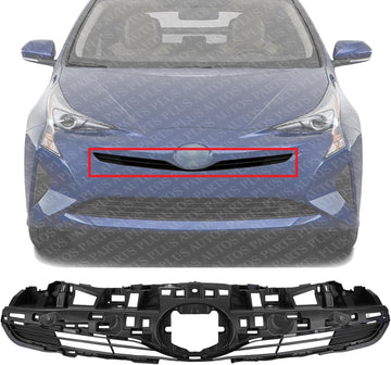 Front Grille Assembly Textured Dark Gray Shell And Insert Plastic Direct Replacement Compatible With 2016-2018 Toyota Prius TO1200410 5310147081