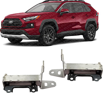 Set of 2 Front Bumper Extension Bracket Steel Left Driver & Right Passenger Side Direct Replacement Compatible with 2019-2024 Toyota RAV4 TO1043141 TO1042141 521020R040 521030R040