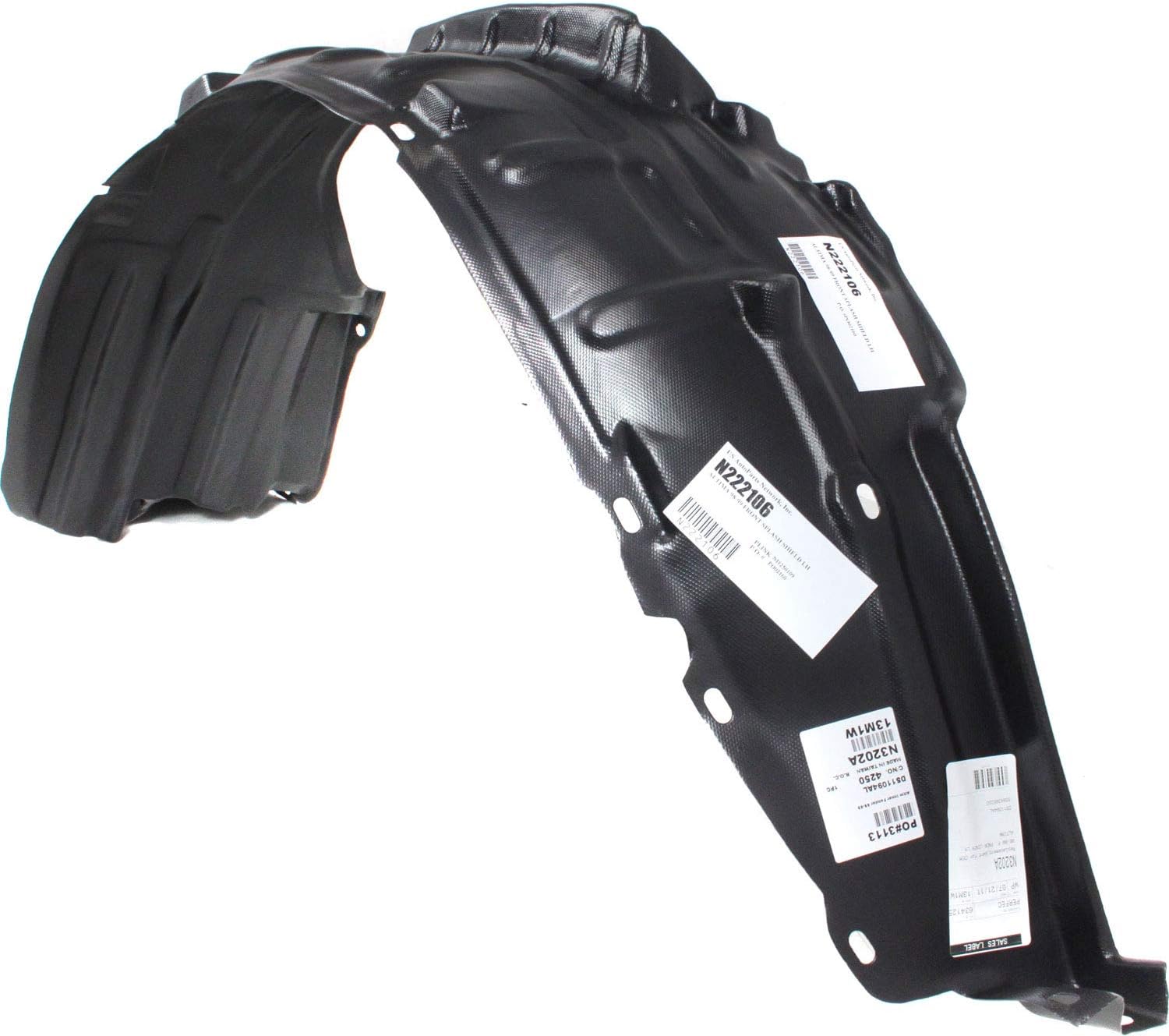 Front Fender Liner Left Driver Side Direct Replacement Compatible With 1998-1999 Nissan Altima NI1250109 638439E000