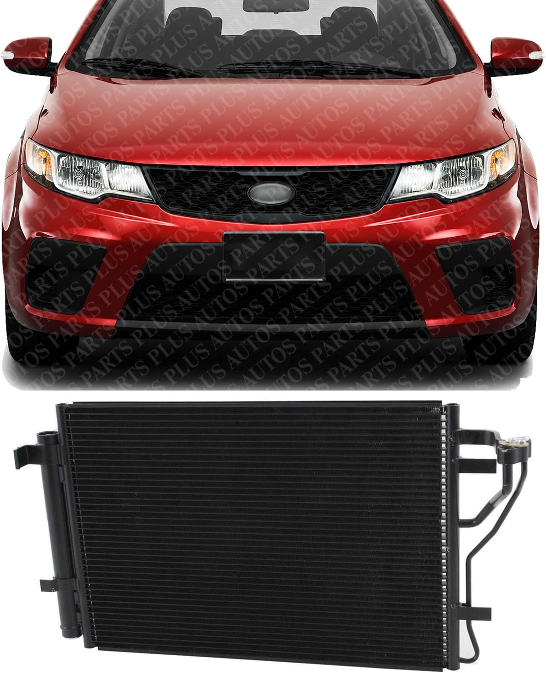 Front A/C Condenser Aluminum Core Direct Replacement Compatible With 2010-2011 Kia Forte KI3030125 976061M101