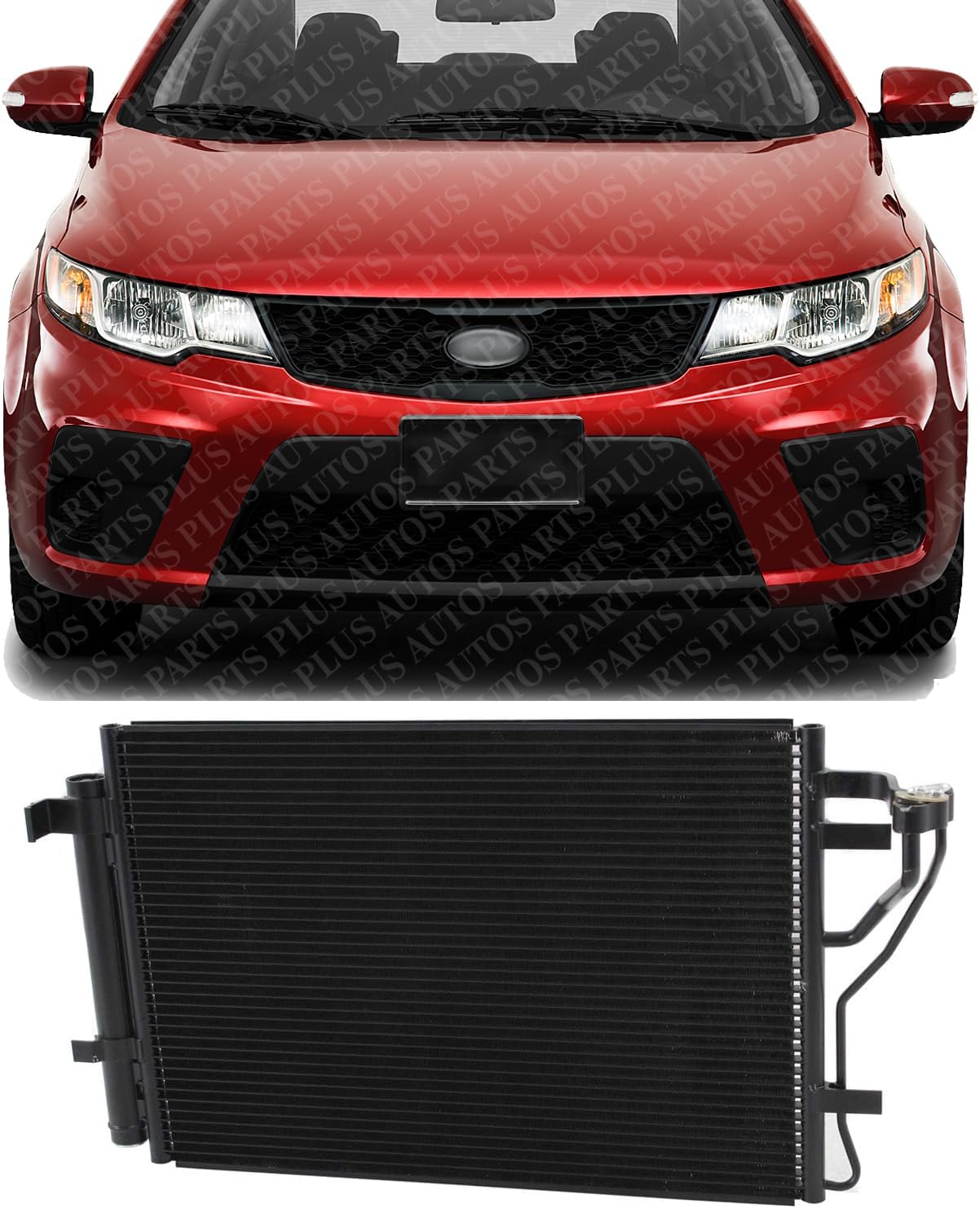 Front A/C Condenser Aluminum Core Direct Replacement Compatible With 2010-2011 Kia Forte KI3030125 976061M101