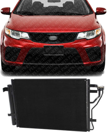 Front A/C Condenser Aluminum Core Direct Replacement Compatible With 2010-2011 Kia Forte KI3030125 976061M101