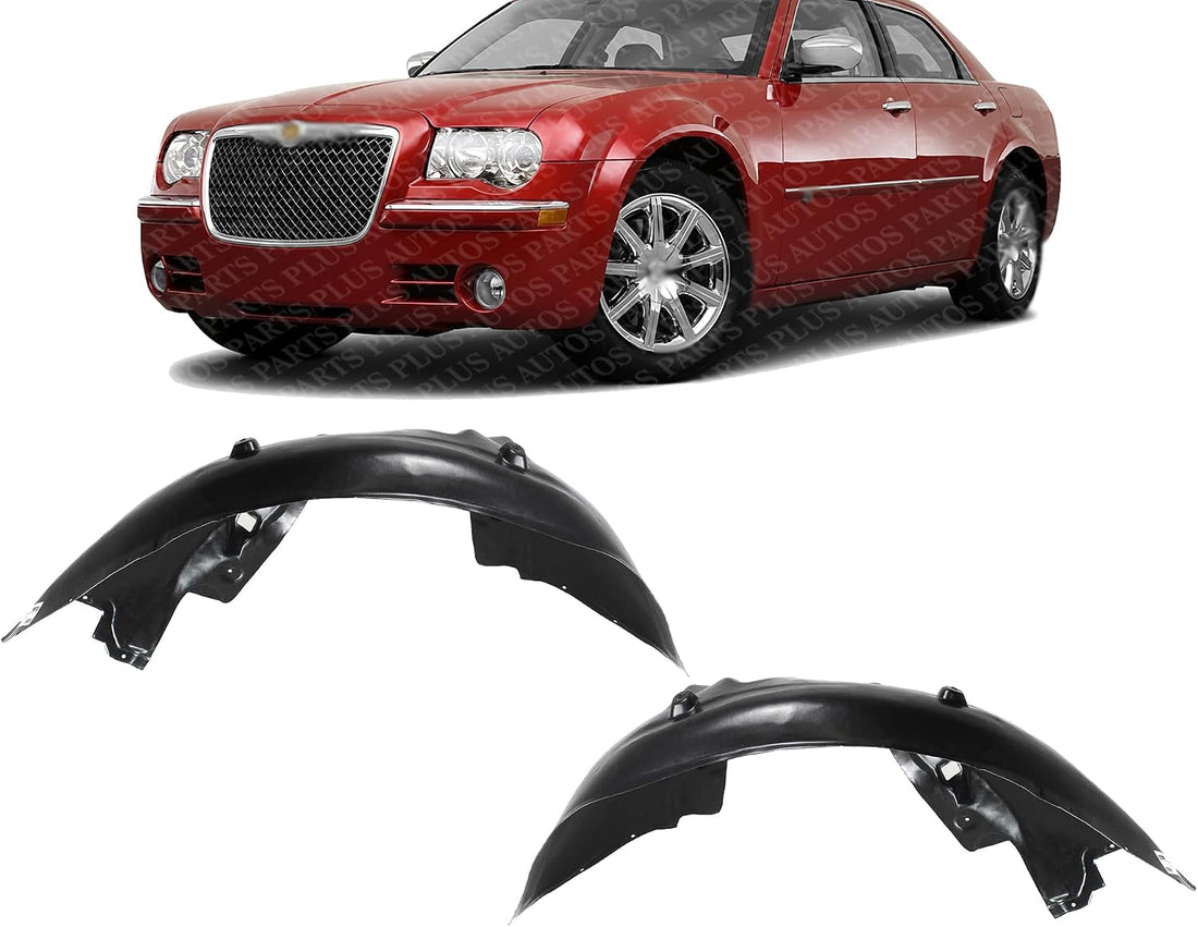 Set Of 2 Front Fender Liner Left Driver and Right Passenger Side Direct Replacement Compatible With 2005-2010 Chrysler 300/2006-2010 Dodge Charger / 2005-2008 Magnum CH1251128