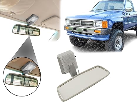 AUTOS PARTS PLUS Inside Rearview Mirror 3 Wire Lighted Direct Replacement Compatible With 1984-1988 Toyota Pickup TO2950103 8780189109B0