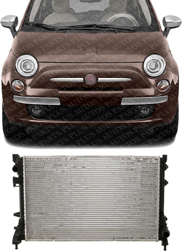 Front Radiator Aluminum Core Direct Replacement Compatible With 2012-2019 Fiat 500 FI3010100 55111352AA