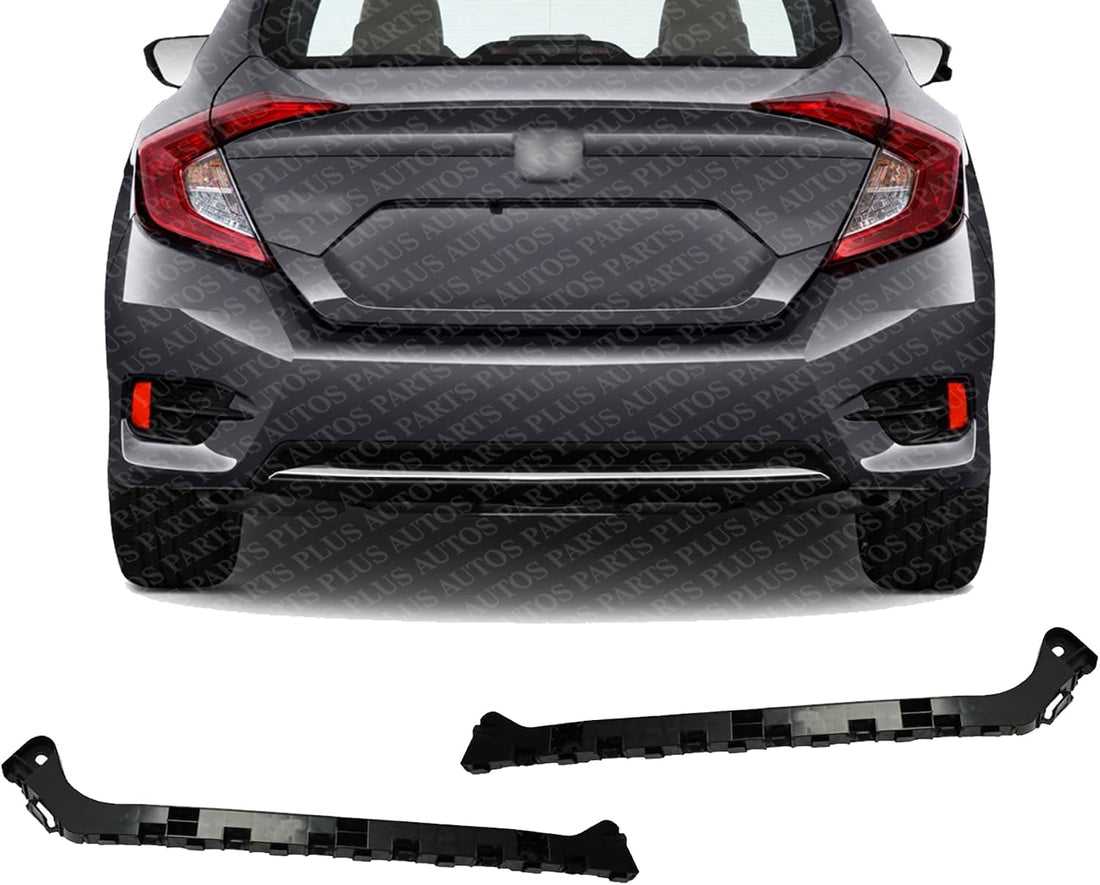 Set of 2 Rear Bumper Bracket Plastic Right Passenger & Left Driver Side Direct Replacement Compatible with 2016-2021 Honda Civic HO1143116 HO1142116 71593TBAA00 71598TBAA00