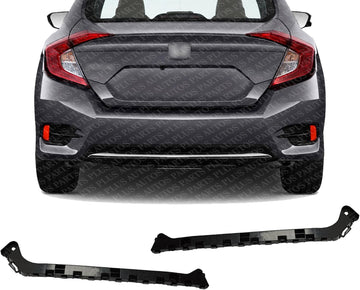 Set of 2 Rear Bumper Bracket Plastic Right Passenger & Left Driver Side Direct Replacement Compatible with 2016-2021 Honda Civic HO1143116 HO1142116 71593TBAA00 71598TBAA00