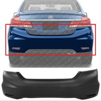 Rear Bumper Upper Cover Primed Direct Replacement Compatible With 2013-2015 Honda Civic HO1100278 04715TR3A50ZZ 04715TR3A80ZZ
