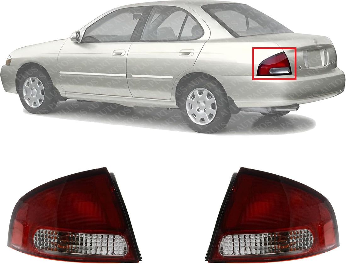Set Of 2 Tail Light Assembly Right Passenger & Left Driver Side Direct Replacement Compatible With 2000-2003 Nissan Sentra NI2801148 NI2800148 265504Z325 265554Z325