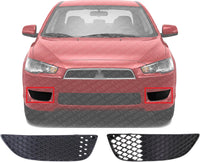 Set Of 2 Front Fog Light Cover Textured Plastic Left Driver & Right Passenger Side Direct Replacement Compatible With 2008-2015 Mitsubishi Lancer MI1039108 MI1038108