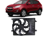 Front Radiator Cooling Fan Assembly Plastic Direct Replacement Compatible with 2010-2013 Hyundai Tucson / 2011-2013 Kia Sportage HY3115137 253802S500