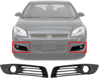 Set Of 2 Front Fog Light Molding Primed Left Driver & Right Passenger Side Direct Replacement Compatible With 2008-2011 Chevrolet Impala GM1038103 GM1039103 22756161 22756162