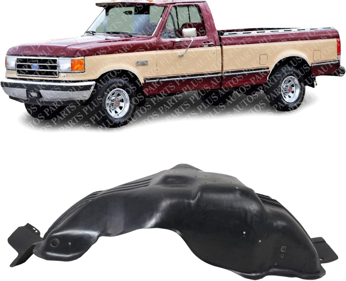 Front Fender Liner Left Driver Side Direct Replacement Compatible With 1987-1997 Ford F-Series FO1246104 F4TZ16055A