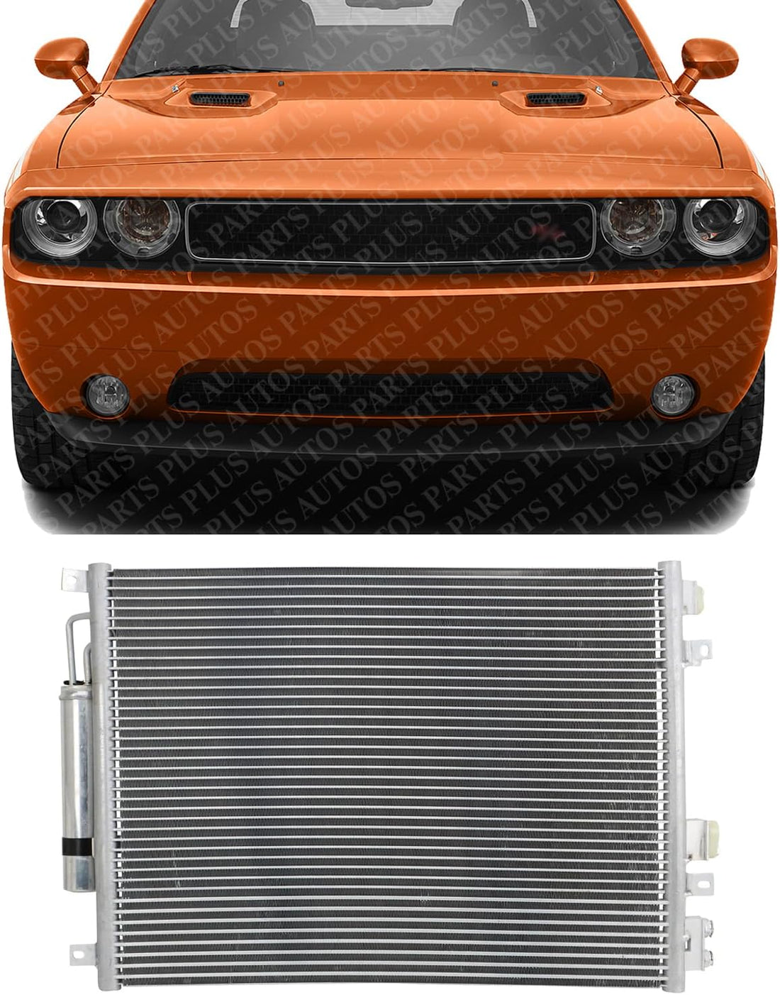 AUTOS PARTS PLUS Front A/C Condenser Aluminum Core Direct Replacement Compatible With 2005-2023 Chrysler 300/2008-2023 Dodge Challenger CH3030210 5137693AE 5137693AD