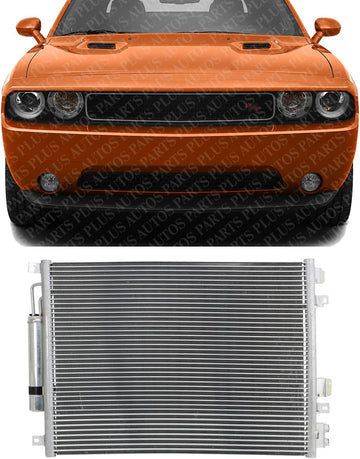 AUTOS PARTS PLUS Front A/C Condenser Aluminum Core Direct Replacement Compatible With 2005-2023 Chrysler 300/2008-2023 Dodge Challenger CH3030210 5137693AE 5137693AD