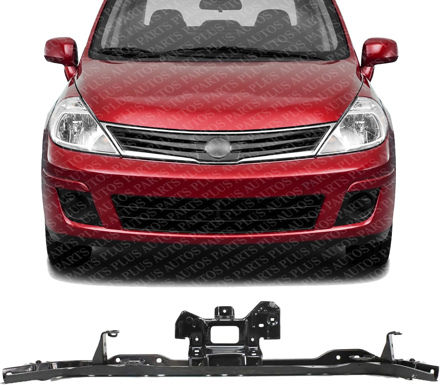 Front Radiator Upper Support Tie Bar Steel Direct Replacement Compatible With 2007-2012 Nissan Versa NI1225169 F25119ELMA