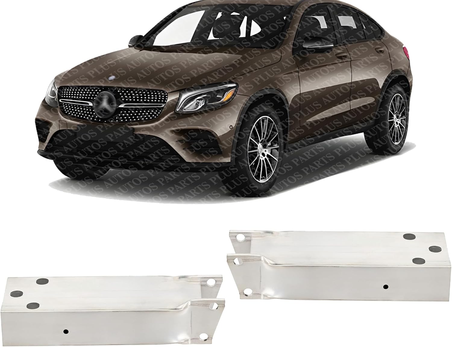 Set Of 2 Front Bumper Impact Bracket Aluminum Right Passenger & Left Driver Side Direct Replacement Compatible With 2016-2023 Mercedes Benz GLC-Class / 2017-2023 E-Class MB1067114