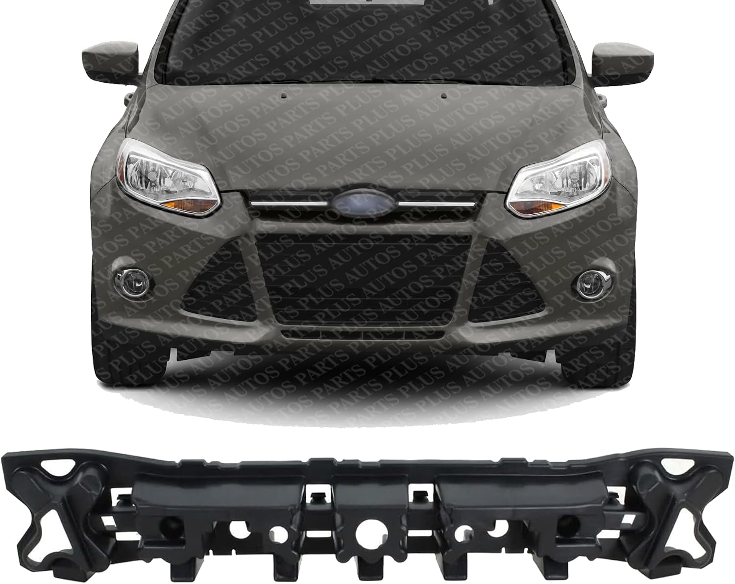Front Bumper Energy Absorber Plastic Direct Replacement Compatible With 2012-2014 Ford Focus FO1070181 CP9Z17C882A
