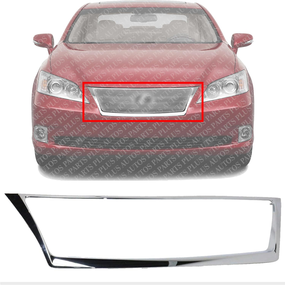 Front Center Main Grille Trim Molding Chrome Direct Replacement Compatible With 2010-2012 Lexus ES350 LX1210103 5311133350
