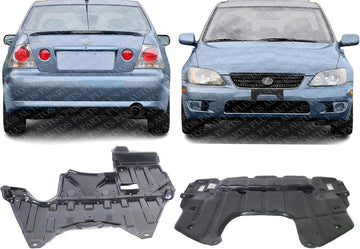 Front & Rear Engine Splash Shield Under Cover Plastic Direct Replacement Compatible with 2001-2005 Lexus IS300 LX1228108 LX1228101 5141053012 5142053012