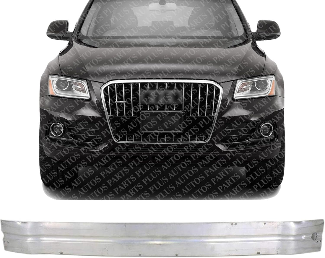 Set Of 2 Front Bumper Impact Bar Reinforcement Aluminum Without Cruise Control & Parking Aid Sensor Holes Direct Replacement Compatible With 2009-2017 Audi Q5 / SQ5 AU1006123