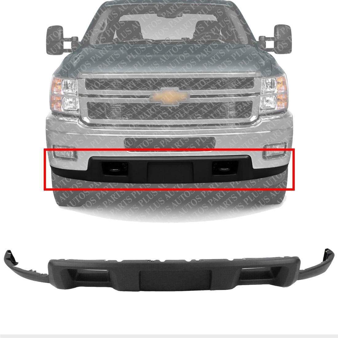 Front Bumper Lower Valance Air Deflector Textured Direct Replacement Compatible With 2011-2014 Chevrolet Silverado 2500 HD / 3500 HD GM1092213 19370763
