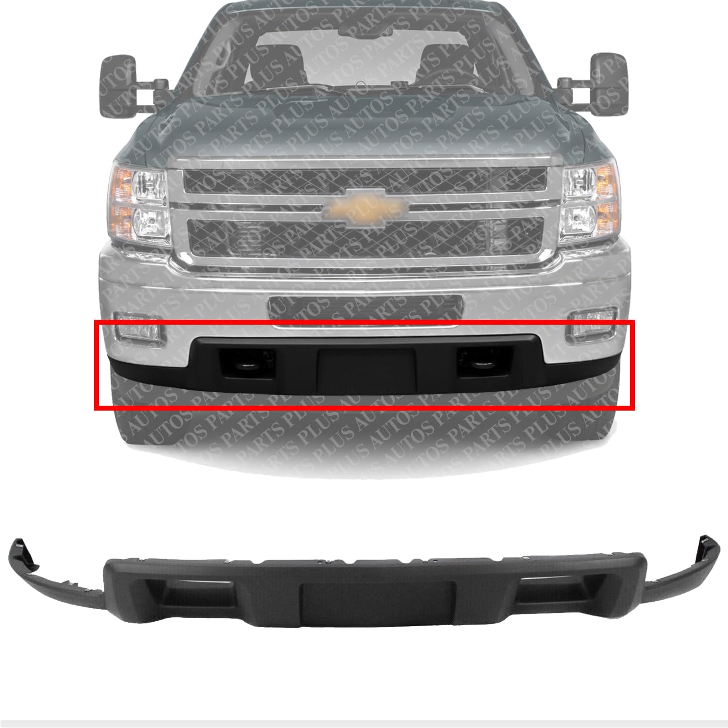 Front Bumper Lower Valance Air Deflector Textured Direct Replacement Compatible With 2011-2014 Chevrolet Silverado 2500 HD / 3500 HD GM1092213 19370763