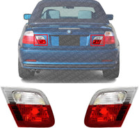 Set Of 2 Tail Light Inner Lens and Housing Plastic Left Driver & Right Passenger Side Direct Replacement Compatible With 1999-2003 BMW 3-Series BM2883102 BM2882102