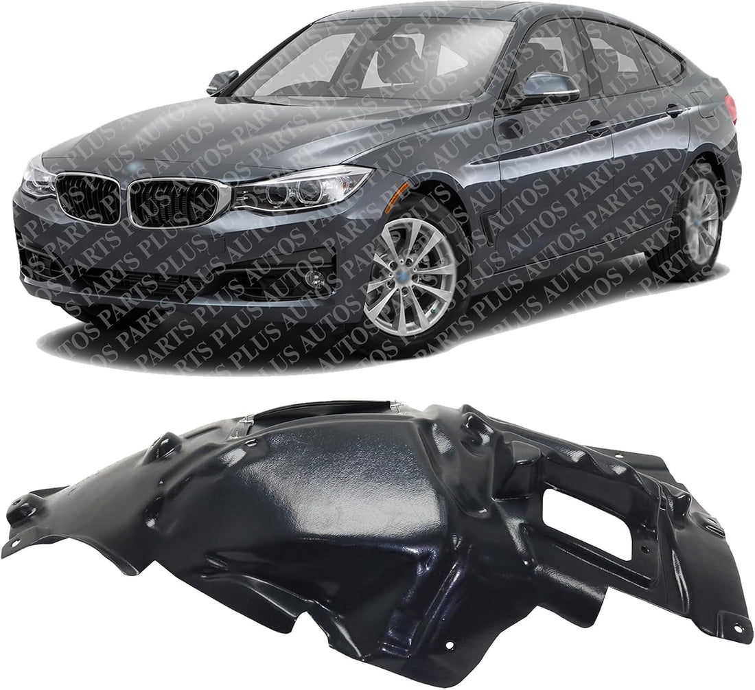 Front Fender Liner Middle Section Left Driver Side Direct Replacement Compatible With 2014-2019 BMW 3-Series GT BM1248154 51717288909