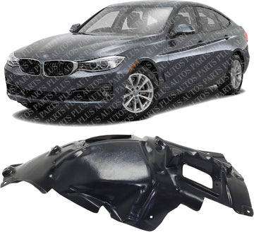 Front Fender Liner Middle Section Left Driver Side Direct Replacement Compatible With 2014-2019 BMW 3-Series GT BM1248154 51717288909