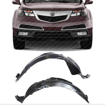 Set Of 2 Front Fender Liner Left Driver & Right Passenger Side Direct Replacement Compatible With 2007-2013 Acura MDX AC1249123 AC1248123 74101STXA00 74151STXA00