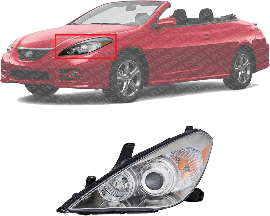 Front Headlight Assembly Left Driver Side Direct Replacement Compatible With 2007-2008 Toyota Solara TO2502186 8115006422