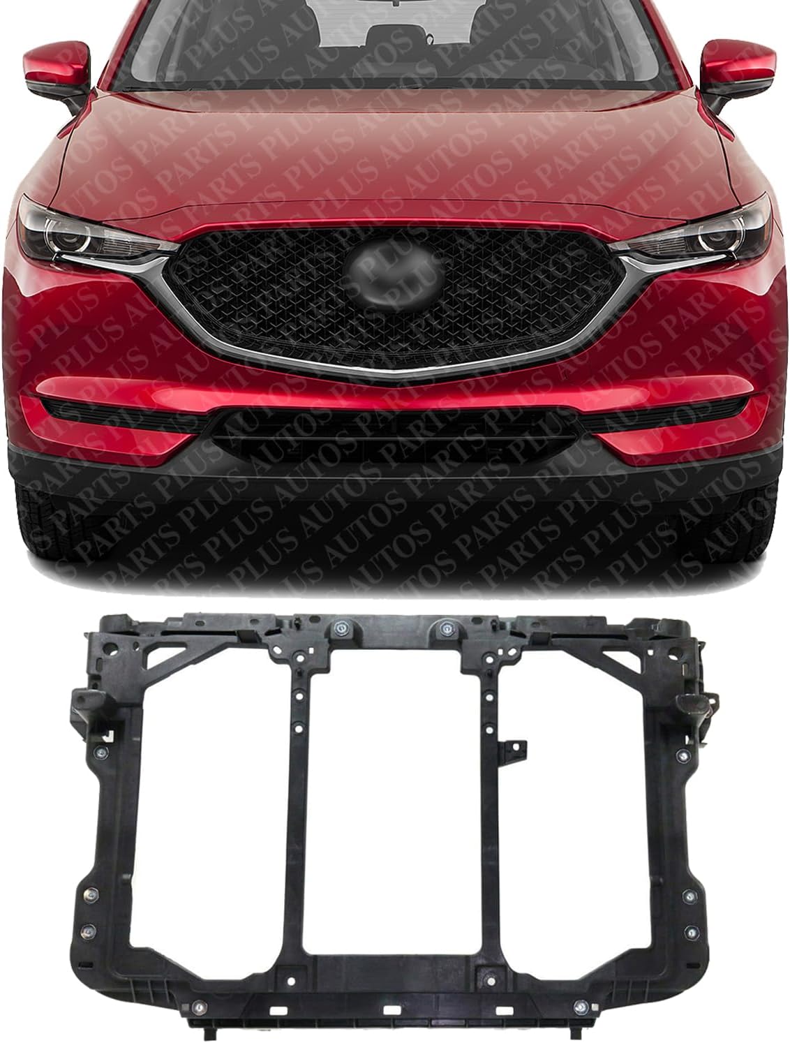 Front Radiator Support Plastic Without Radar Cruise Control Direct Replacement Compatible with 2017-2022 Mazda CX-5 MA1225166 K15753110B