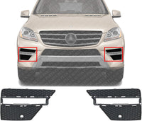 Set Of 2 Front Fog Lamp Outer Cover Textured Plastic Right Passenger & Left Driver Side Direct Replacement Compatible With 2012-2015 Mercedes Benz ML-Class MB1039185 MB1038185