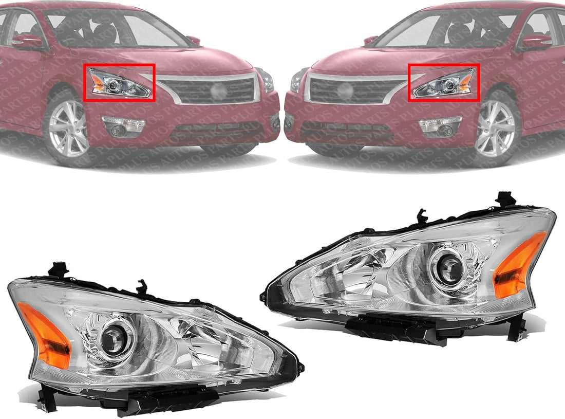 Set Of 2 Front Head Light Assembly Left Driver & Right Passenger Side Direct Replacement Compatible With 2013-2015 Nissan Altima NI2503208 NI2502208 260103TA9A 260603TA9A