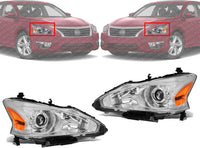 Set Of 2 Front Head Light Assembly Left Driver & Right Passenger Side Direct Replacement Compatible With 2013-2015 Nissan Altima NI2503208 NI2502208 260103TA9A 260603TA9A