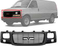 Front Grille Textured Shell And Insert With Sealed Beam Headlight Direct Replacement Compatible With 2003-2021 Chevrolet Express/GMC Savana 1500 2500 3500 GM1200531 22881262