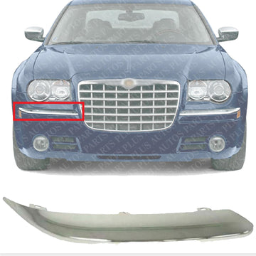 Front Bumper Molding Chrome Right Passenger Side Direct Replacement Compatible With 2005-2010 Chrysler 300 CH1059127 4805938AA