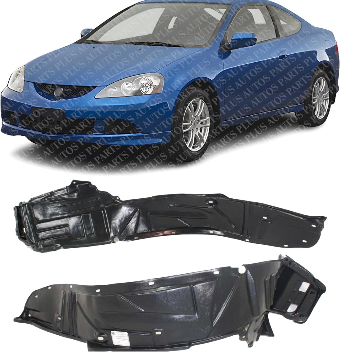 Set Of 2 Front Fender Liner Right Passenger & Left Driver Side Direct Replacement Compatible With 2005-2006 Acura RSX AC1251102 AC1250102 74100S6MJ00 74150S6MJ00
