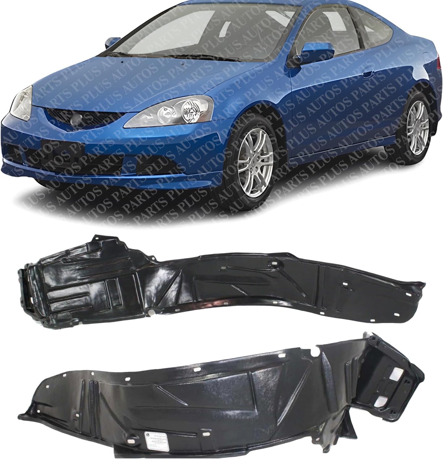 Set Of 2 Front Fender Liner Right Passenger & Left Driver Side Direct Replacement Compatible With 2005-2006 Acura RSX AC1251102 AC1250102 74100S6MJ00 74150S6MJ00