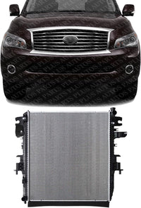 Front Radiator Aluminum Core Direct Replacement Compatible With 2017-2020 Nissan Armada / 2011-2013 Infiniti QX56 IN3010210 214101LA0A