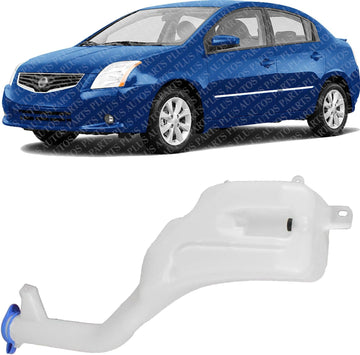 Washer Reservoir With Filler Pump Neck And Cap Direct Replacement Compatible With 2007-2012 Nissan Sentra NI1288104 28910ET000