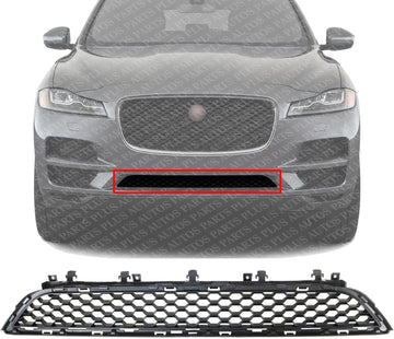 Front Bumper Grille Center Textured Plastic Direct Replacement Compatible With 2017-2020 Jaguar F-Pace JA1036103 T4A6255