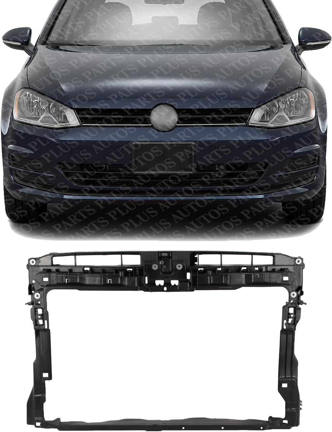 Front Radiator Support Assembly Plastic Direct Replacement Compatible With 2015-2021 Volkswagen GTI/Golf VW1225141 5GM805588D9B9 5GM805588A9B9