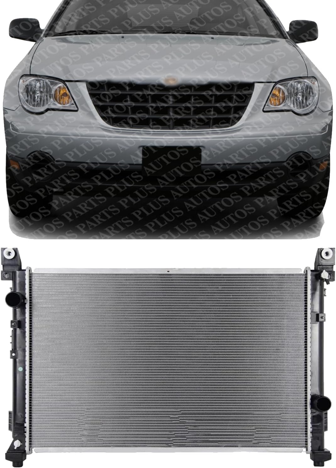 Front Radiator Aluminum Core Direct Replacement Compatible With 2014-2018 Jeep Cherokee CH3010363 CH3010371 68197299AC 68229284AB