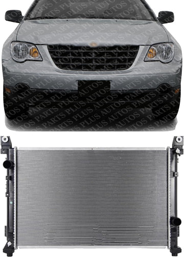 Front Radiator Aluminum Core Direct Replacement Compatible With 2014-2018 Jeep Cherokee CH3010363 CH3010371 68197299AC 68229284AB