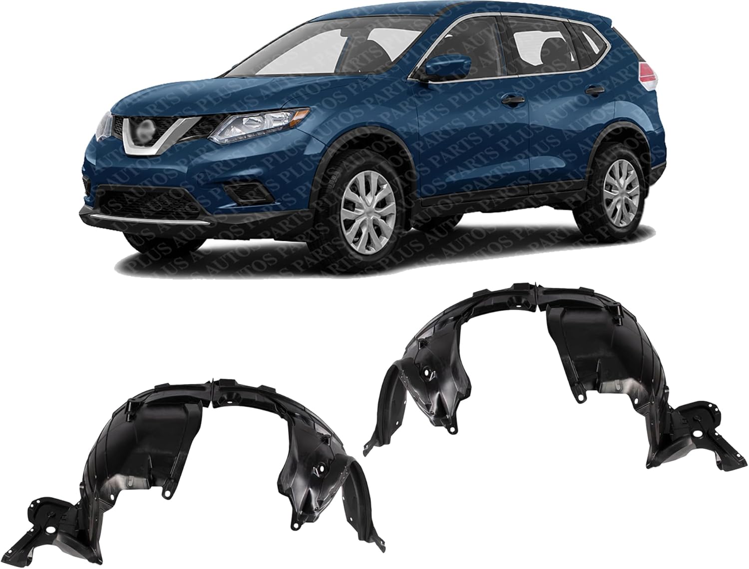 Set Of 2 Front Fender Liner Right Passenger & Left Driver Side Direct Replacement Compatible With 2014-2018 Nissan Rogue NI1249135 NI1248135 638426FL0A 638436FL0A