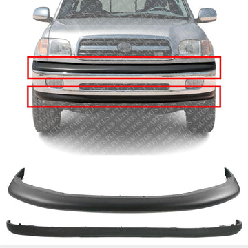 Front Bumper Upper Cover + Lower Valance Textured Direct Replacement Compatible With 2000-2006 Toyota Tundra TO1000198 TO1095180 521190C010 TO1095180