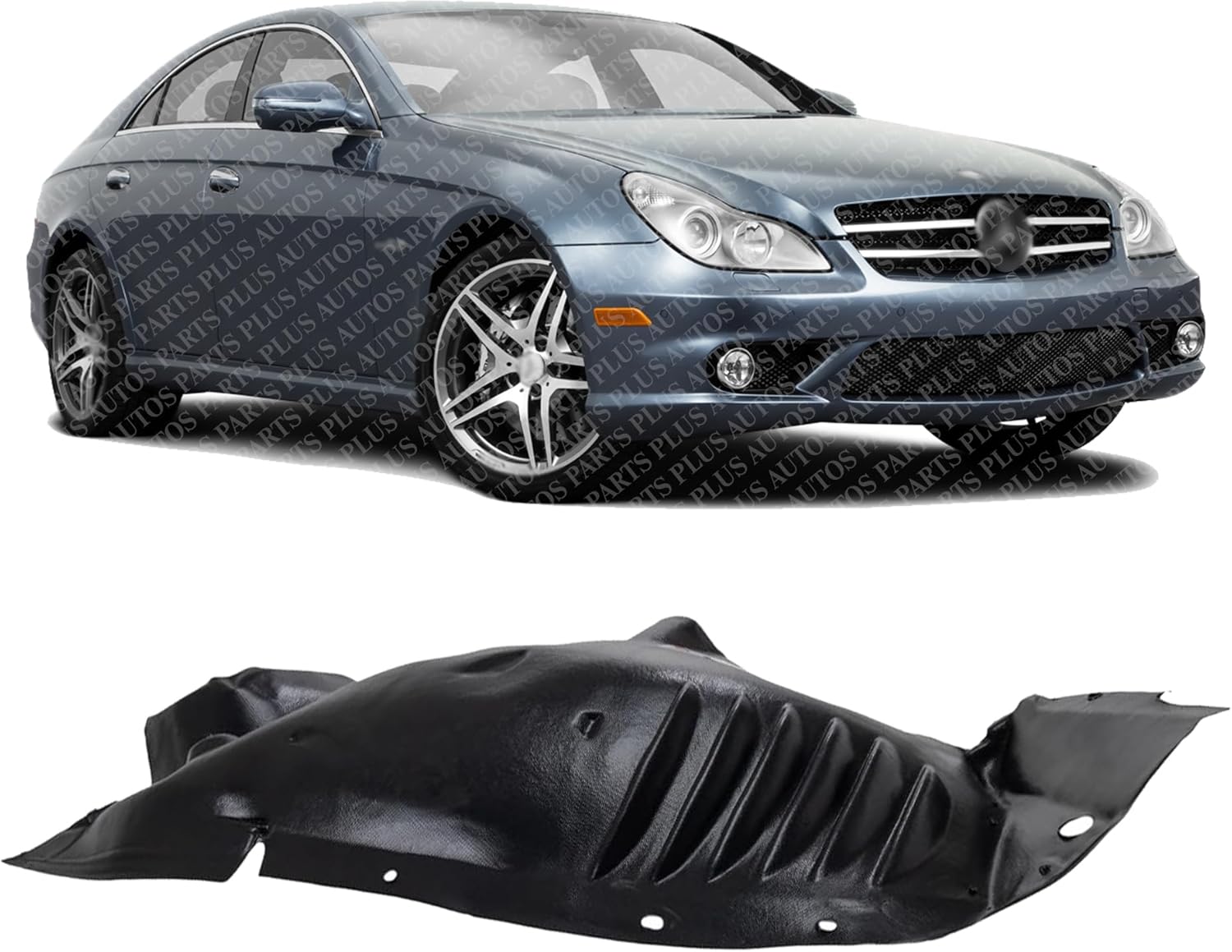 Front Section Fender Liner Right Passenger Side Direct Replacement Compatible With 2006-2011 Mercedes Benz CLS-Class MB1249130 2196901030